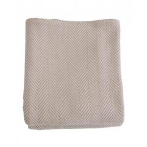 NEW EVANGELINE herringbone cotton blanket - king 108"x93" in blush/natural